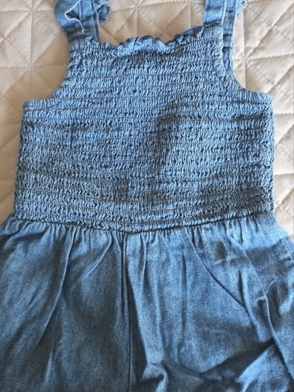 wonder nation Light Blue Smocked Strap Romper One-Piece
